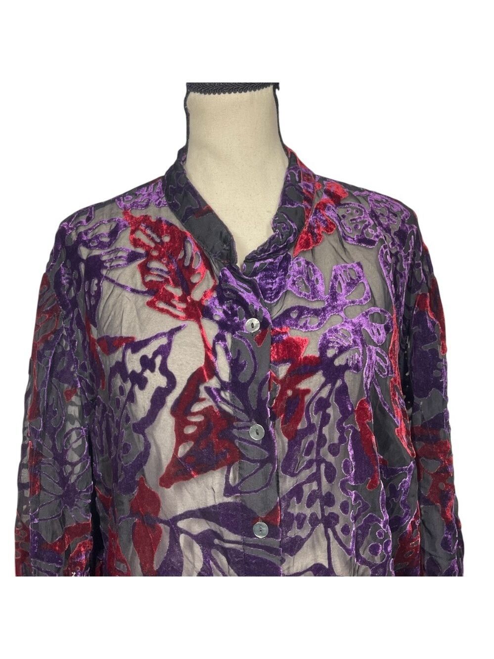 Vintage Sheer/Velvet Blouse - Picture 4 of 4